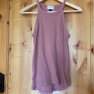 Coquette Cottagecore Mauve Gauze Swing Tank Top Boho Summer Flowy Cami Beach